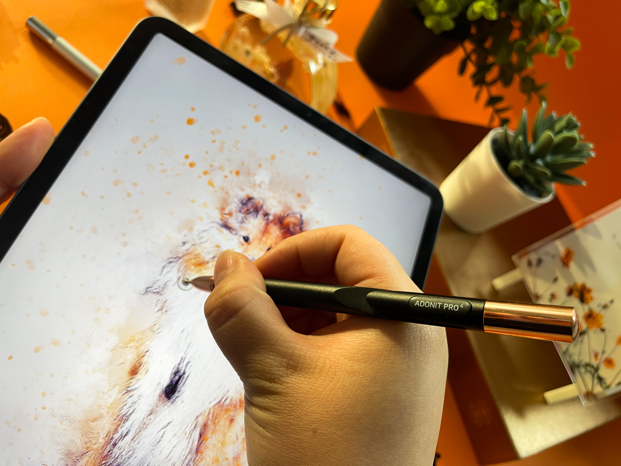 Drawing a watercolour portrait on iPad