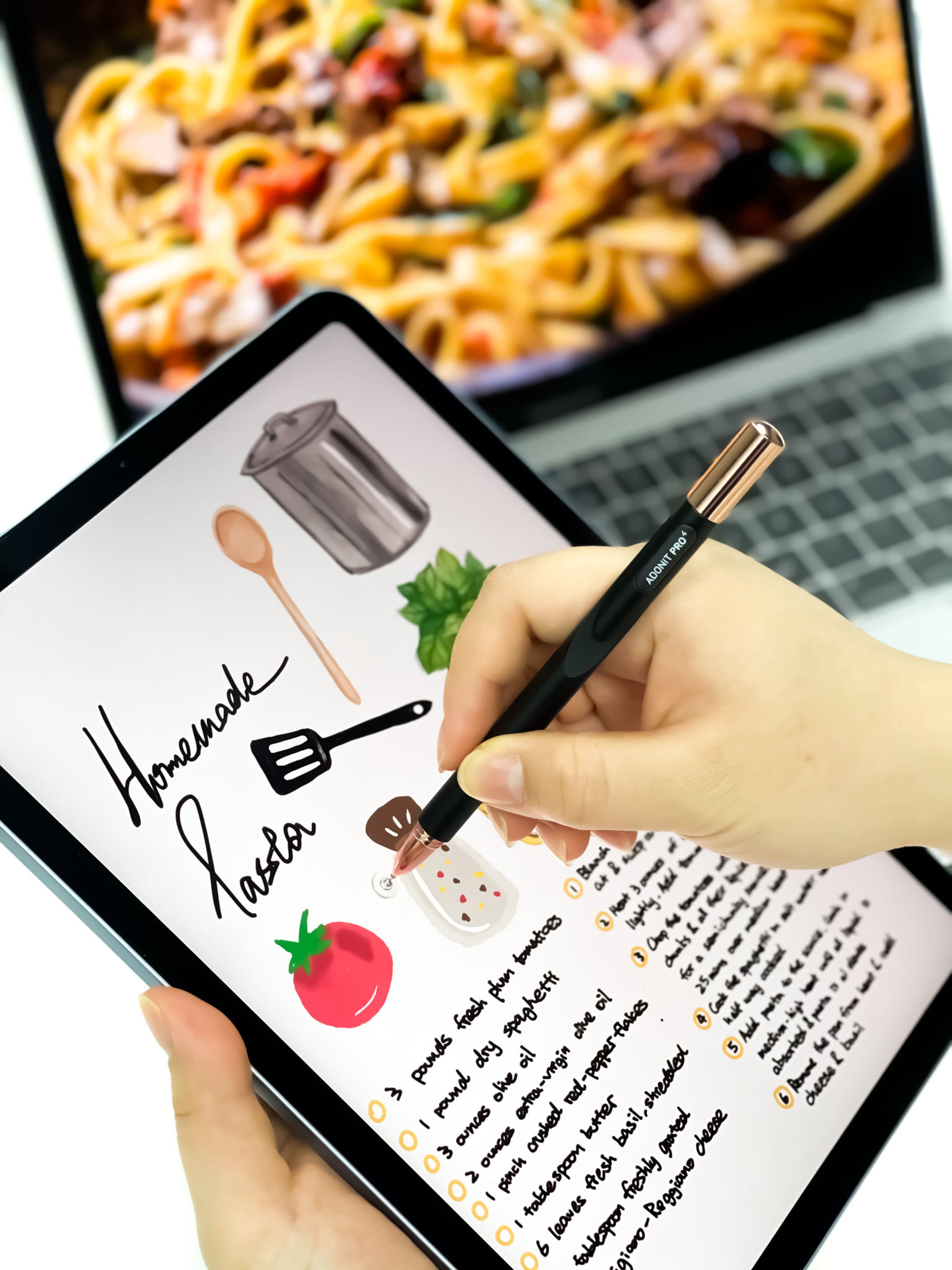 Recipe illustration in progress on iPad