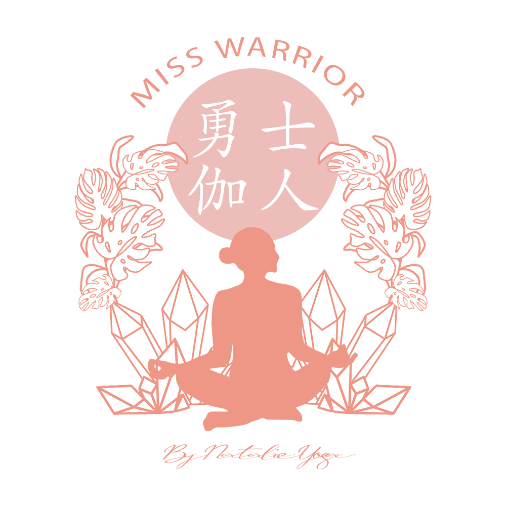 Meditation with crystals and monstera