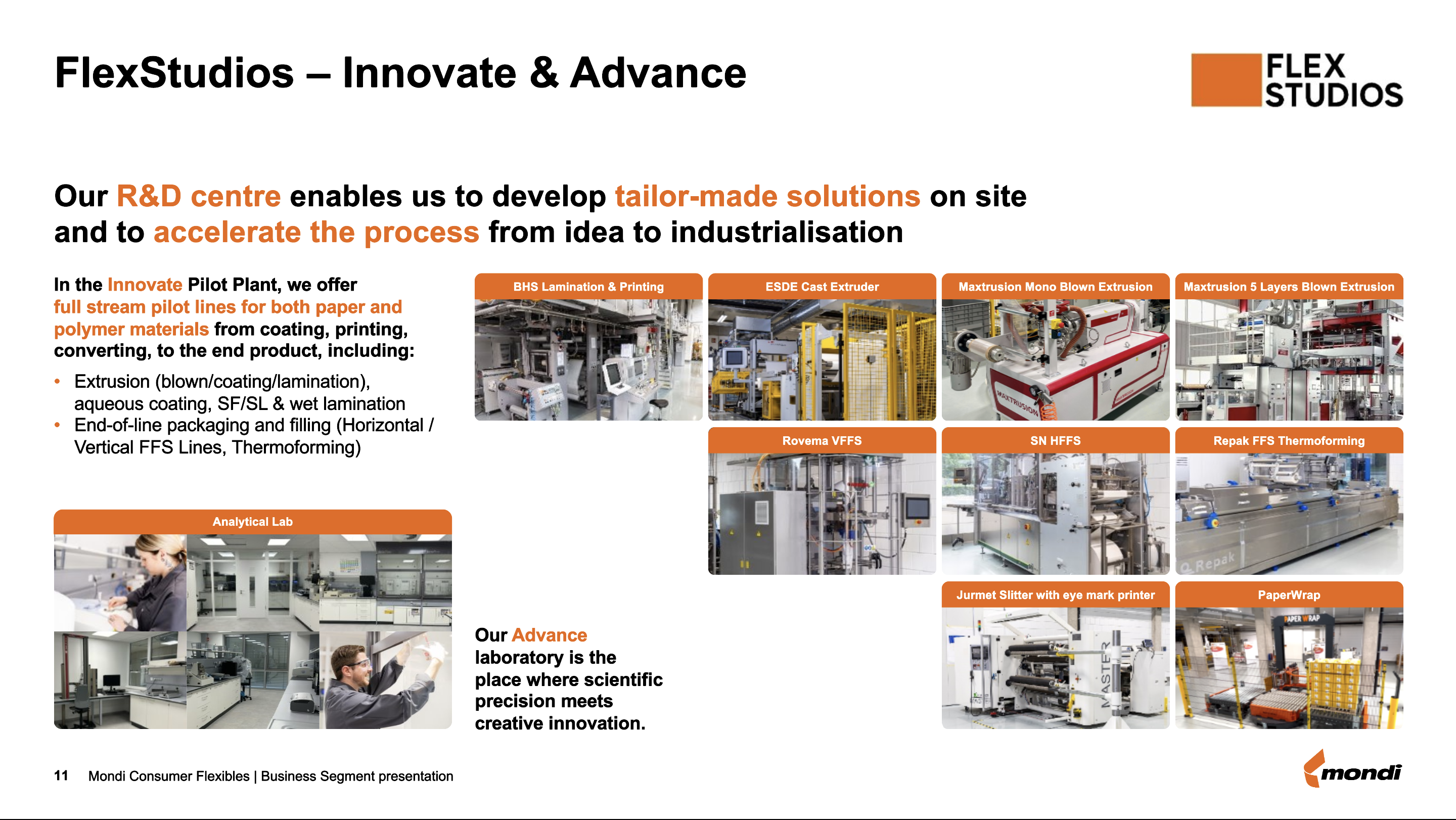 FlexStudios slide, before the template