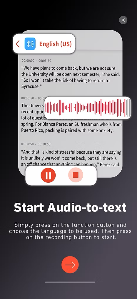 Adonit One audio-to-text concept